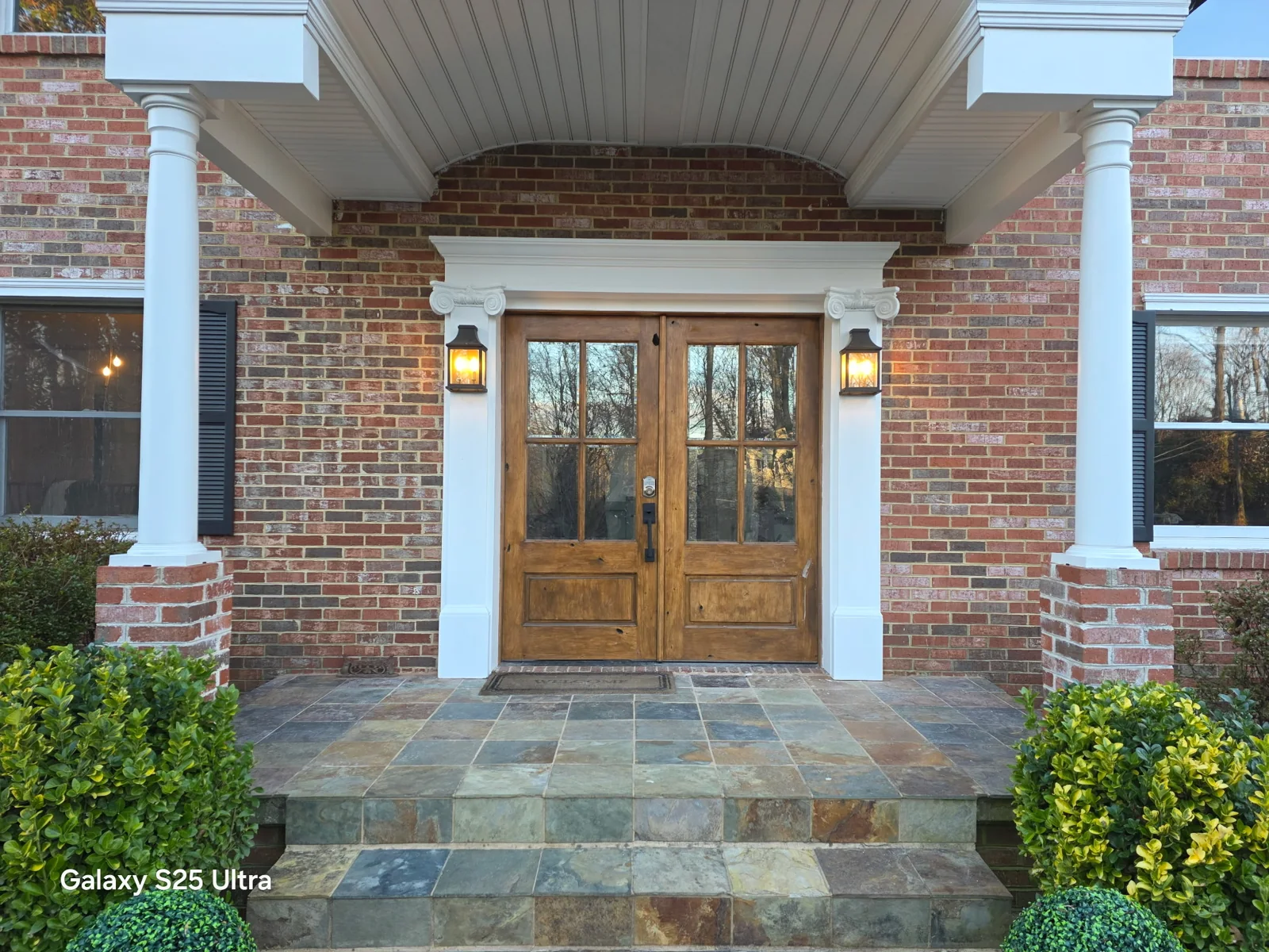 Front entry project with traditional decorative architectural trim